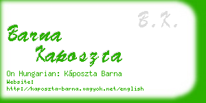 barna kaposzta business card